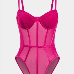 Pink Shapewear Bodysuit with Corset Design